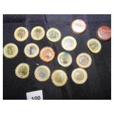 mid-century Coke Bingo bottle caps with inserts