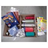 Unclaimed lots-2 boxes-maps thermoses