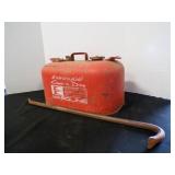 Iron Gooseneck Crow Bar, Vintage Gas Can