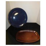 Frankoma serving plate and serving tray