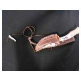 Ken Richardson Antler Knife 5" plain w/ Sheath