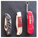 3 various Folding Pocket Knives