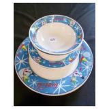 Coca-Cola Stoneware 2 bowls 4 plates