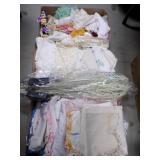 Unclaimed lots-3 boxes-vintage linens, doilies