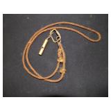 vintage Brass Hunting Whistle with Keychain