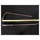 Pry flat curved Bar w/ handle, ï¿½" Tire Iron