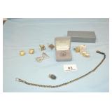 Masonic Service Pin & Assortment of Cufflinks