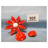 Red Polka Dot Pin & Earrings Set