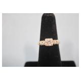 14k Ladies Diamond Ring in 2-Tone Gold, size 5.5
