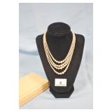 Pearl Necklace, 4 strand w/ornate clasp