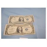 (2) $1 Silver Certificates - 1935 & 1957