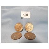 Eisenhower Silver Dollars 1974 x 4