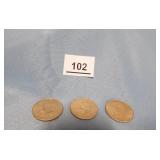 Kennedy Half Dollars 1964 x 3