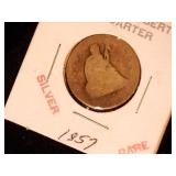 1857 Seated Liberty Quarter