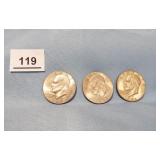 Eisenhower Silver Dollars 1974-D x 3