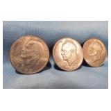 Ike Silver Dollars 1972 x 3