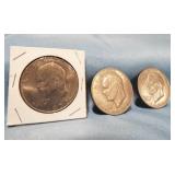 Ike Silver Dollars 1972 x 3