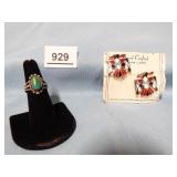 Native American Style Earrings, Ring