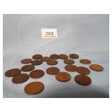 Indian Wheat Pennies x 21