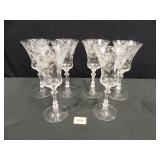 Cambridge Rose Point Clear Water Goblets (6)