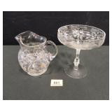 Cambridge Rose Point Pitcher & Candy Dish