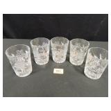 Crystal Glassware; (5); Floral Design; 3¾" h.