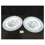 Currier & Ives "The Old Grist Mill" Plates (2)