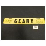 Geary OK Metal Sign; Advertising; 2¼" x 13"