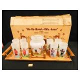 Knox Indian Set; Pitcher; 8 Glasses; Tray