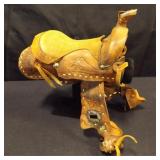 Miniature Leather Saddle