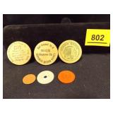 Wood Tokens and Tax Tokens x 6