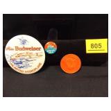 Miss Budweiser Pin, White Sox Pin, Aaron Token