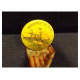 Remember the Maine Pin with Flag Decoration