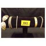 Silver Design Bracelets x 5
