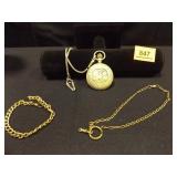 Pocket watch with Chain, plus two Chains