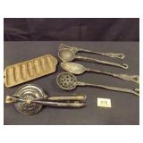 Cast Iron Kitchen Utensils x 6
