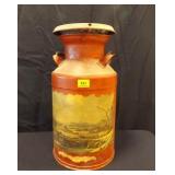 Decorated Red Milk Can