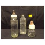 Glass Bottles including Two Baby Bottles