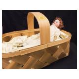 Woven Large Basket & Vintage Doll