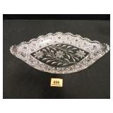 Crystal Serving Tray; Patterned Glass