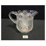 Crystal Water Pitcher; Patterned Glass; 7" h.