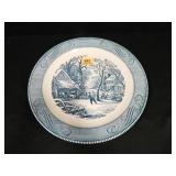 Currier & Ives "A Snowy Morning" Platter; 13" diam