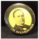 William McKinley 1901 Memoriam Pin