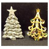 Christmas Tree Brooch x 2