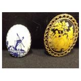 Art Brooches x 2