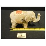 Wind-Up Fabric Covered Tin Elephant Toy