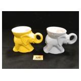 Frankoma 1975 & 1986 GOP Elephant Mugs (2)