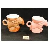 Frankoma 1977 & 1979 Democratic Donkey Mugs-2