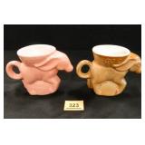 Frankoma 1977 & 1979 Democratic Donkey Mugs-2