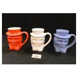 Frankoma 1976 Uncle Sam Mugs; (3)